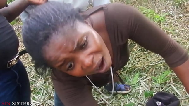 Ebony caught in the dark and pounded hard by BF's hard cock