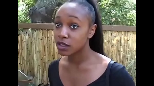 Sexy ebony African babe goes wild with a big cock in a new doggystyle honey pot