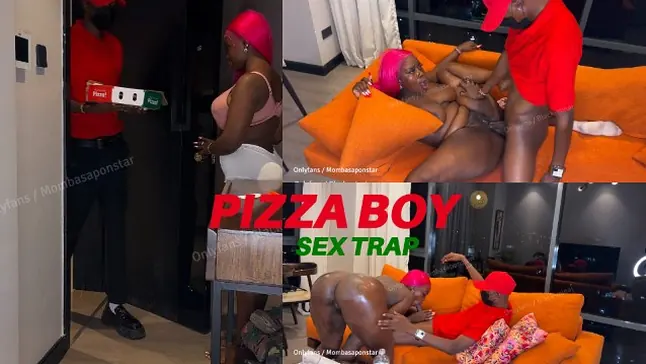 Mombasapornstar gets her best fuck ever from a delivery pizza man