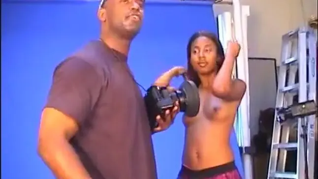Black beauty with juicy curves gets her first pussy pounded on camera