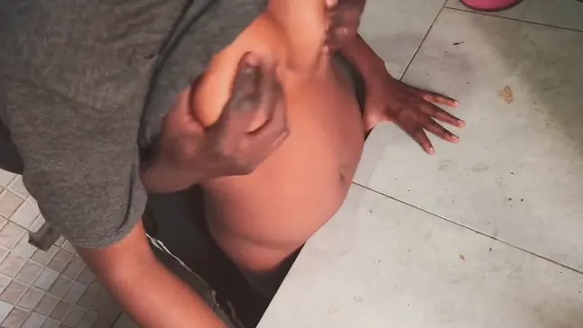 Nigerian boss's son gets pounded hard by horny house maid in the kitchen