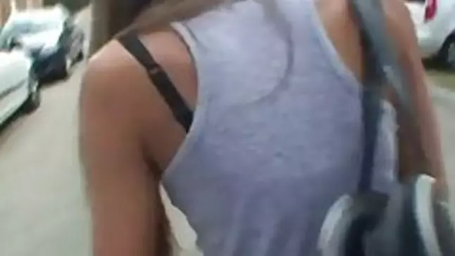 Kinky blond liked blowing a stranger's jizz-shotgun, because he promised to buy her an ice mayo