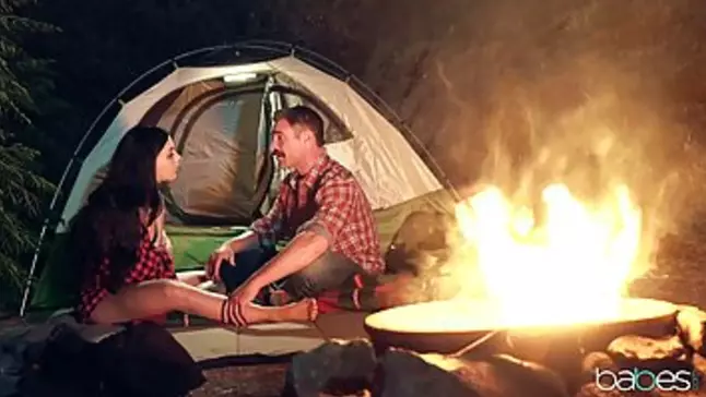 When camping turns into casual fuck-fest by the fire, no one gets to sleep during the night