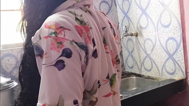 Hot Desi Wife shares her Kitchen Secrets with Stepbro while Getting Dirty